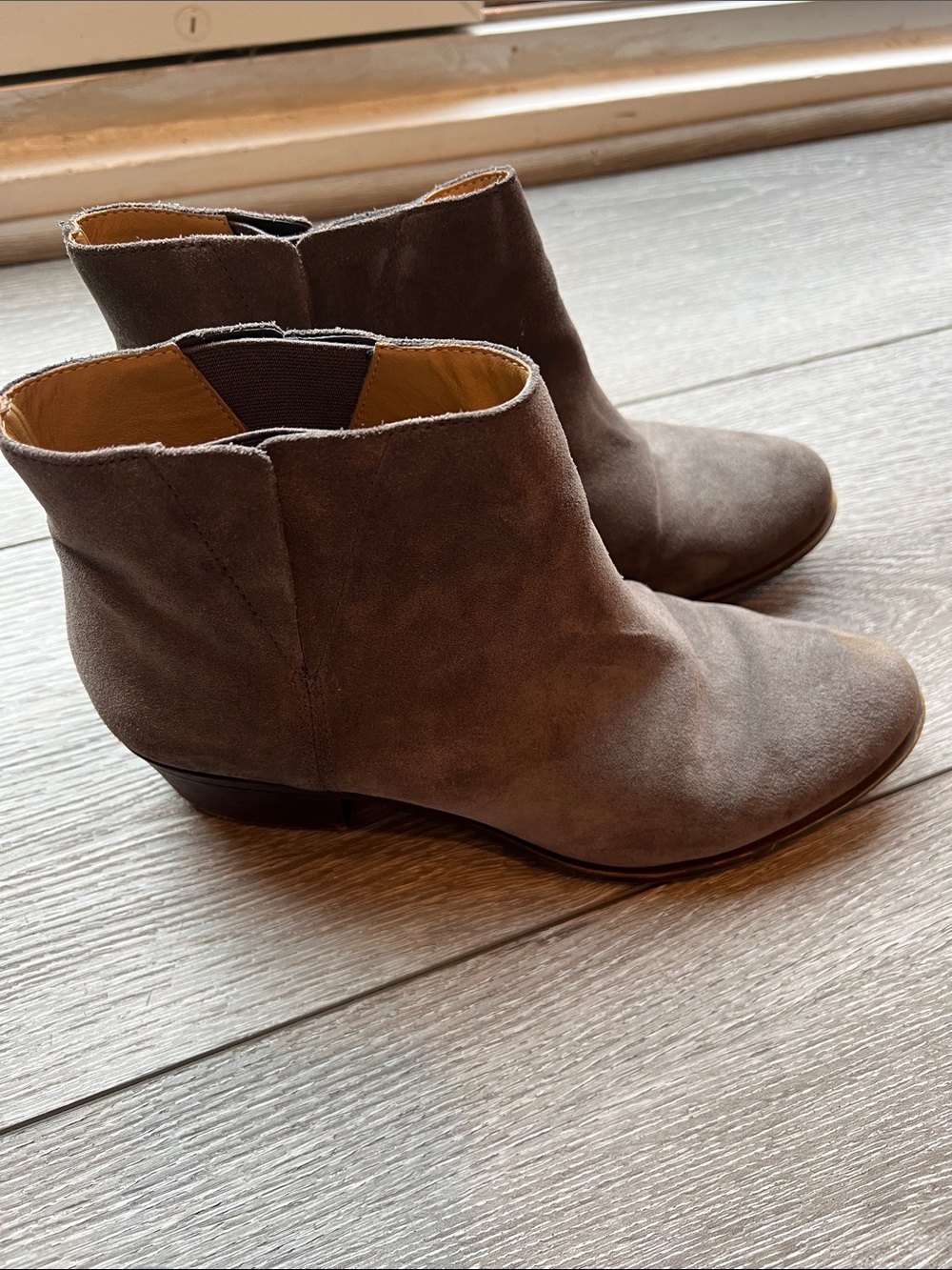 Women's Lucky Brand Taupe Suede Ankle Boots